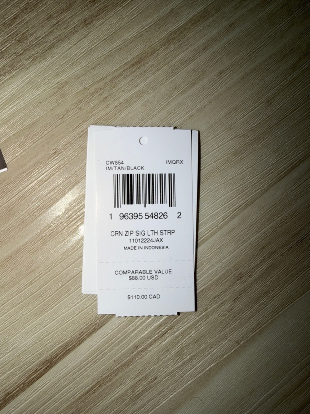 Coach Brown Signature Wristlet with Black Center Stripe - Picture 2 of 3